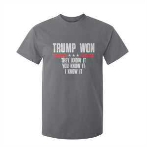 Trump Won 2024 T Shirt For Kid They Know It I Know It You Know It TS09 Charcoal Print Your Wear