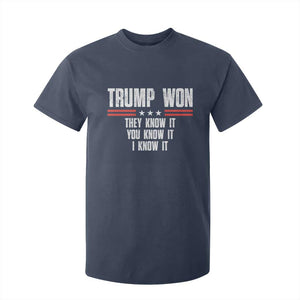 Trump Won 2024 T Shirt For Kid They Know It I Know It You Know It TS09 Navy Print Your Wear