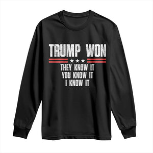 Trump Won 2024 Long Sleeve Shirt They Know It I Know It You Know It TS09 Black Print Your Wear