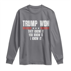 Trump Won 2024 Long Sleeve Shirt They Know It I Know It You Know It TS09 Charcoal Print Your Wear