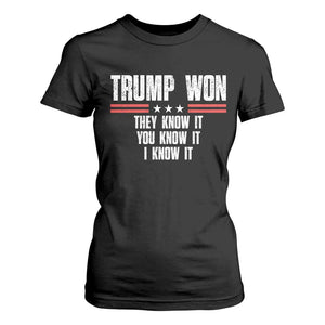 Trump Won 2024 T Shirt For Women They Know It I Know It You Know It TS09 Black Print Your Wear