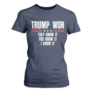 Trump Won 2024 T Shirt For Women They Know It I Know It You Know It TS09 Navy Print Your Wear