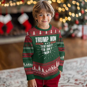 Trump Won 2024 Ugly Christmas Sweater They Know It I Know It You Know It TS09 Christmas Print Your Wear