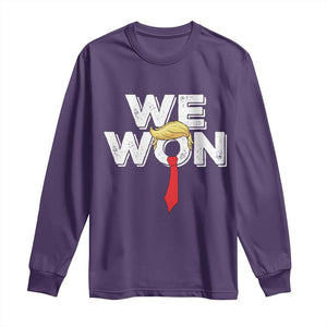 Funny Trump Won 2024 Long Sleeve Shirt 47th President American Patriotic TS09 Purple Print Your Wear