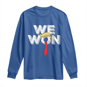 Funny Trump Won 2024 Long Sleeve Shirt 47th President American Patriotic TS09 Royal Blue Print Your Wear