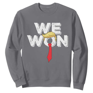 Funny Trump Won 2024 Sweatshirt 47th President American Patriotic TS09 Charcoal Print Your Wear