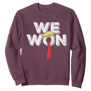 Funny Trump Won 2024 Sweatshirt 47th President American Patriotic TS09 Maroon Print Your Wear