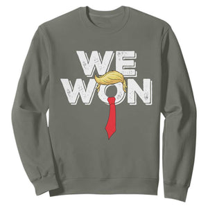 Funny Trump Won 2024 Sweatshirt 47th President American Patriotic TS09 Military Green Print Your Wear