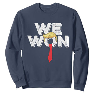 Funny Trump Won 2024 Sweatshirt 47th President American Patriotic TS09 Navy Print Your Wear