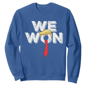 Funny Trump Won 2024 Sweatshirt 47th President American Patriotic TS09 Royal Blue Print Your Wear