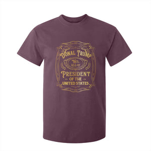 Trump 2024 T Shirt For Kid Old No.45 47 US President Whiskey TS09 Maroon Print Your Wear