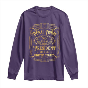 Trump 2024 Long Sleeve Shirt Old No.45 47 US President Whiskey TS09 Purple Print Your Wear