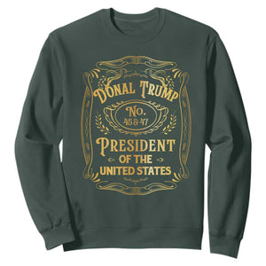 Trump 2024 Sweatshirt Old No.45 47 US President Whiskey TS09 Dark Forest Green Print Your Wear