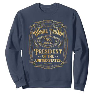 Trump 2024 Sweatshirt Old No.45 47 US President Whiskey TS09 Navy Print Your Wear