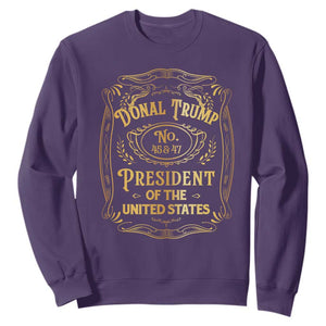 Trump 2024 Sweatshirt Old No.45 47 US President Whiskey TS09 Purple Print Your Wear