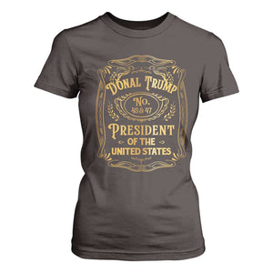 Trump 2024 T Shirt For Women Old No.45 47 US President Whiskey TS09 Dark Chocolate Print Your Wear