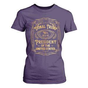 Trump 2024 T Shirt For Women Old No.45 47 US President Whiskey TS09 Purple Print Your Wear