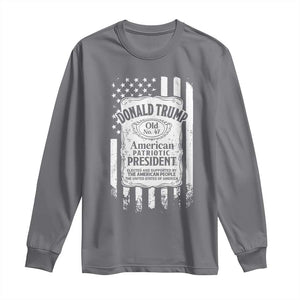 Trump 2024 Long Sleeve Shirt Old No.47 American Patriotic President TS09 Charcoal Print Your Wear