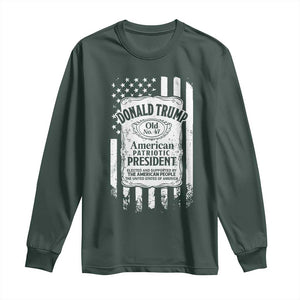 Trump 2024 Long Sleeve Shirt Old No.47 American Patriotic President TS09 Dark Forest Green Print Your Wear