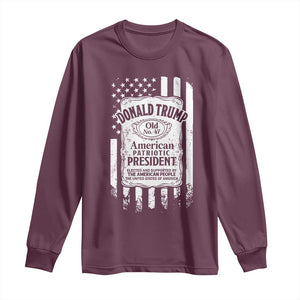 Trump 2024 Long Sleeve Shirt Old No.47 American Patriotic President TS09 Maroon Print Your Wear