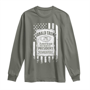 Trump 2024 Long Sleeve Shirt Old No.47 American Patriotic President TS09 Military Green Print Your Wear