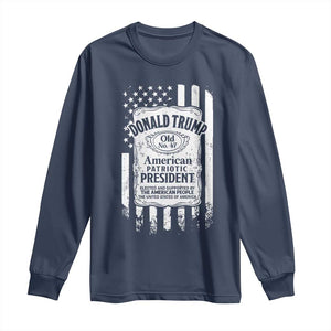 Trump 2024 Long Sleeve Shirt Old No.47 American Patriotic President TS09 Navy Print Your Wear