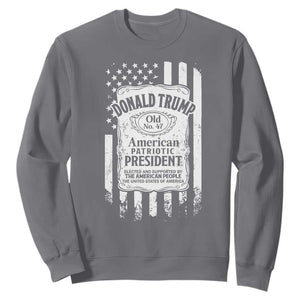 Trump 2024 Sweatshirt Old No.47 American Patriotic President TS09 Charcoal Print Your Wear