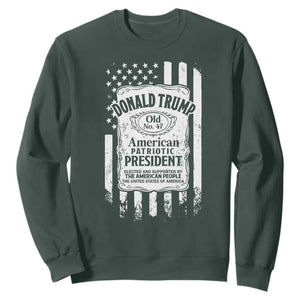 Trump 2024 Sweatshirt Old No.47 American Patriotic President TS09 Dark Forest Green Print Your Wear