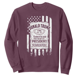 Trump 2024 Sweatshirt Old No.47 American Patriotic President TS09 Maroon Print Your Wear