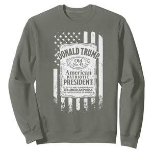 Trump 2024 Sweatshirt Old No.47 American Patriotic President TS09 Military Green Print Your Wear