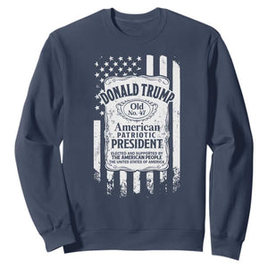 Trump 2024 Sweatshirt Old No.47 American Patriotic President TS09 Navy Print Your Wear