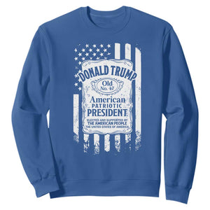 Trump 2024 Sweatshirt Old No.47 American Patriotic President TS09 Royal Blue Print Your Wear