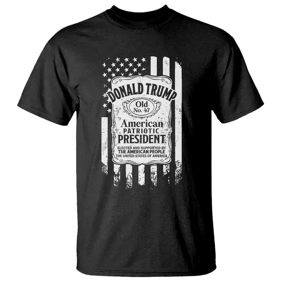 Trump 2024 T Shirt Old No.47 American Patriotic President TS09 Black Print Your Wear