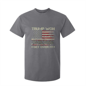 Trump Won 2024 T Shirt For Kid Get Over It American Flag We The People Patriotic TS09 Charcoal Print Your Wear