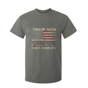 Trump Won 2024 T Shirt For Kid Get Over It American Flag We The People Patriotic TS09 Military Green Print Your Wear