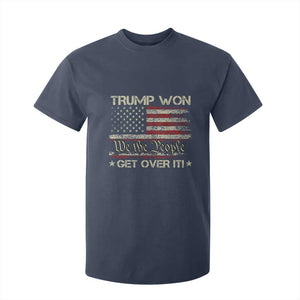 Trump Won 2024 T Shirt For Kid Get Over It American Flag We The People Patriotic TS09 Navy Print Your Wear