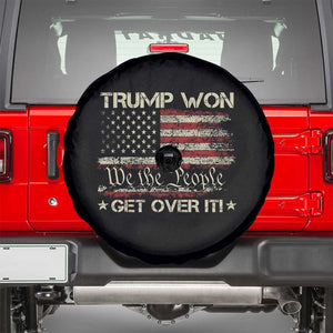 Trump Won 2024 Spare Tire Cover Get Over It American Flag We The People Patriotic TS09 Black Print Your Wear