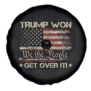 Trump Won 2024 Spare Tire Cover Get Over It American Flag We The People Patriotic TS09 Print Your Wear