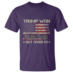 Trump Won 2024 T Shirt Get Over It American Flag We The People Patriotic TS09 Purple Print Your Wear