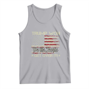 Trump Won 2024 Tank Top Get Over It American Flag We The People Patriotic TS09 Athletic Heather Print Your Wear