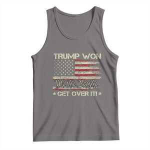 Trump Won 2024 Tank Top Get Over It American Flag We The People Patriotic TS09 Deep Heather Print Your Wear