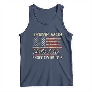 Trump Won 2024 Tank Top Get Over It American Flag We The People Patriotic TS09 Navy Print Your Wear