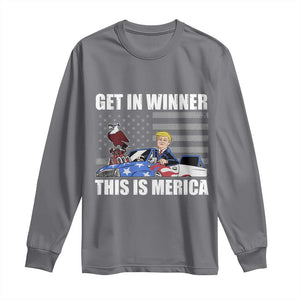 Funny Trump Won 2024 Long Sleeve Shirt Get In Winner This Is Merica TS09 Charcoal Print Your Wear