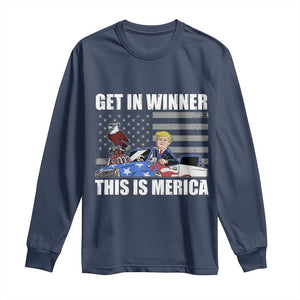 Funny Trump Won 2024 Long Sleeve Shirt Get In Winner This Is Merica TS09 Navy Print Your Wear