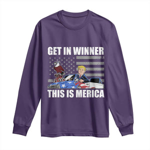 Funny Trump Won 2024 Long Sleeve Shirt Get In Winner This Is Merica TS09 Purple Print Your Wear