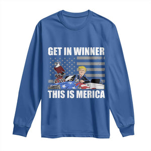 Funny Trump Won 2024 Long Sleeve Shirt Get In Winner This Is Merica TS09 Royal Blue Print Your Wear