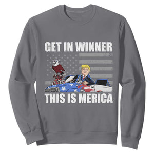 Funny Trump Won 2024 Sweatshirt Get In Winner This Is Merica TS09 Charcoal Print Your Wear