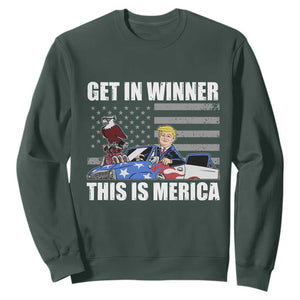 Funny Trump Won 2024 Sweatshirt Get In Winner This Is Merica TS09 Dark Forest Green Print Your Wear