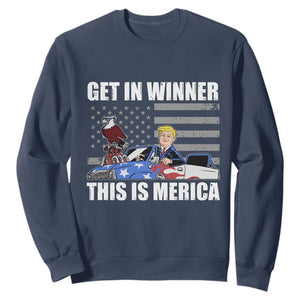 Funny Trump Won 2024 Sweatshirt Get In Winner This Is Merica TS09 Navy Print Your Wear