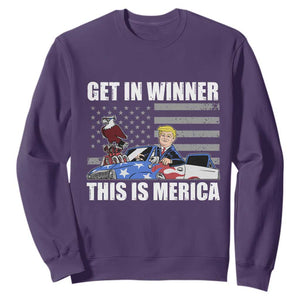 Funny Trump Won 2024 Sweatshirt Get In Winner This Is Merica TS09 Purple Print Your Wear